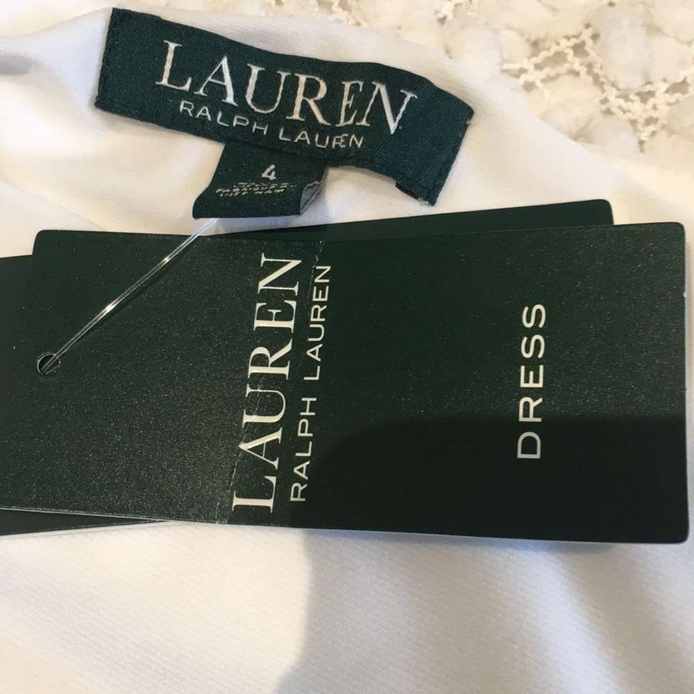 NWT Ralph Lauren Navy & White Body Con Lined w/Stretch Dress - Picture 12 of 15